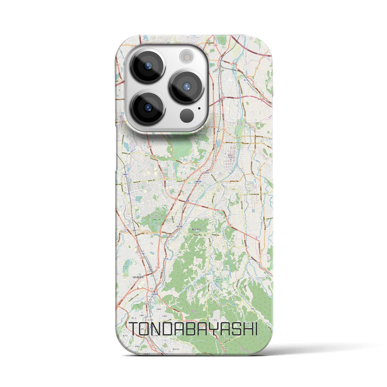 【富田林】地図柄iPhoneケース（バックカバータイプ・ナチュラル）iPhone 14 Pro 用