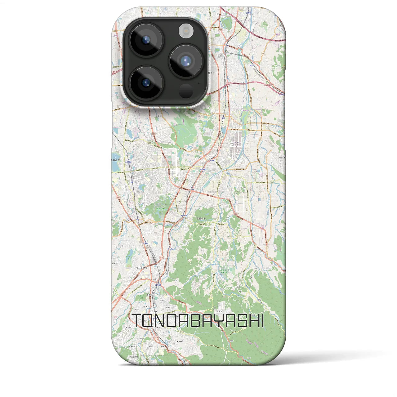 【富田林】地図柄iPhoneケース（バックカバータイプ・ナチュラル）iPhone 15 Pro Max 用