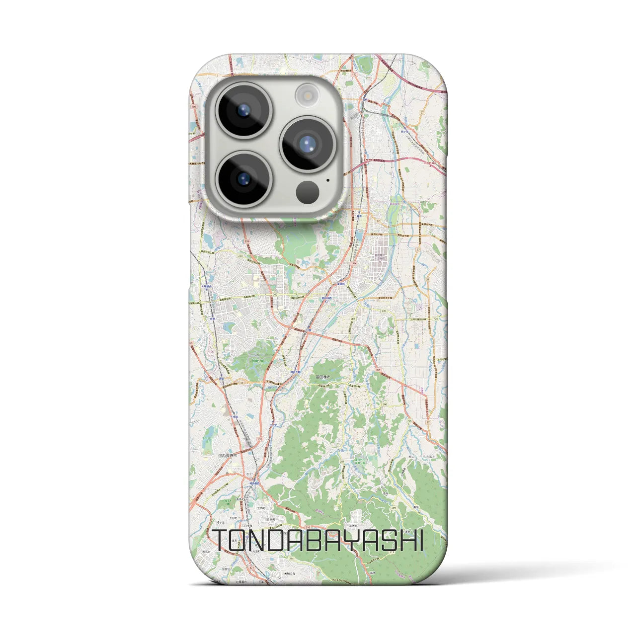 【富田林】地図柄iPhoneケース（バックカバータイプ・ナチュラル）iPhone 15 Pro 用