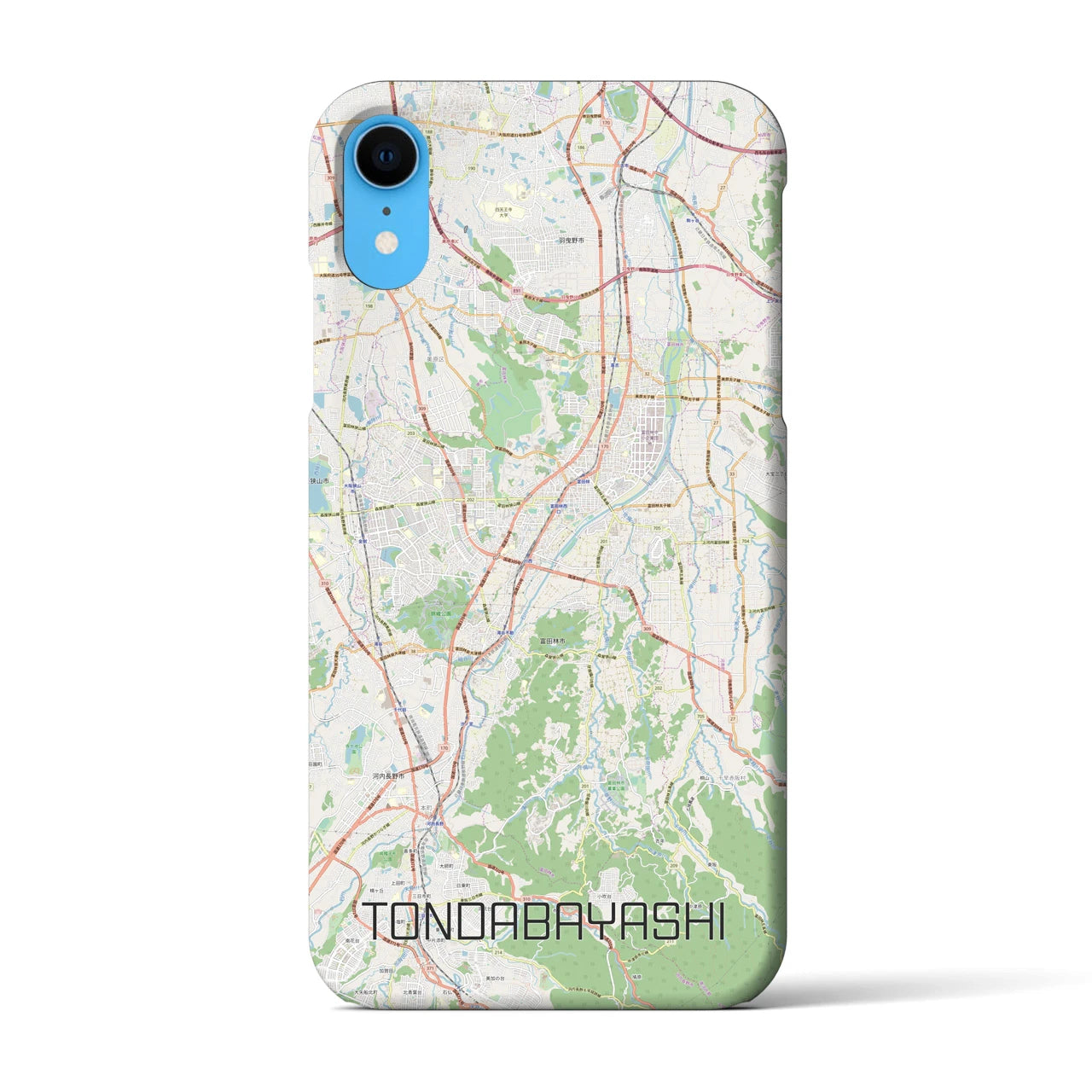 【富田林】地図柄iPhoneケース（バックカバータイプ・ナチュラル）iPhone XR 用