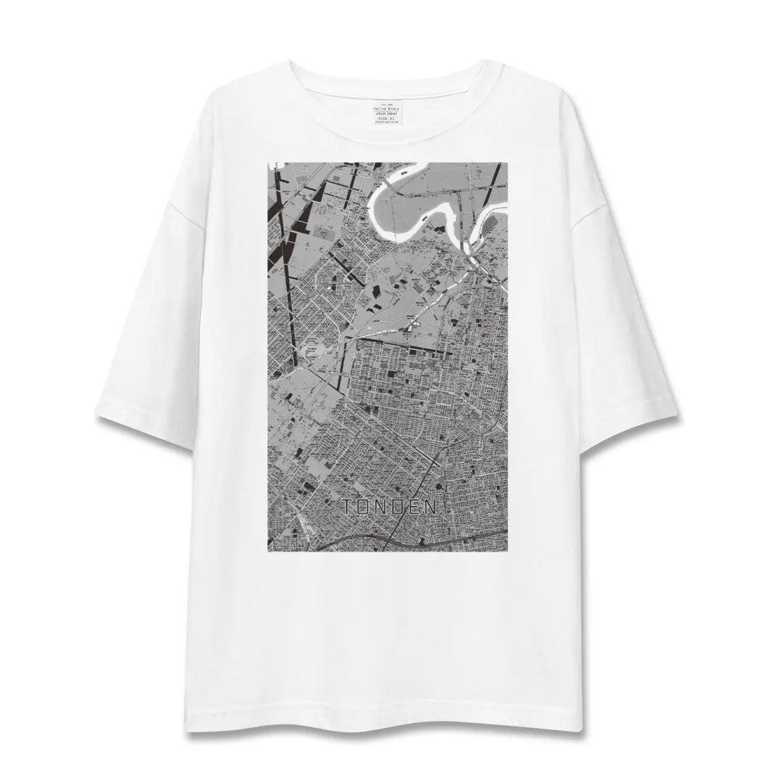 【屯田(北海道)】地図柄ビッグシルエットTシャツ