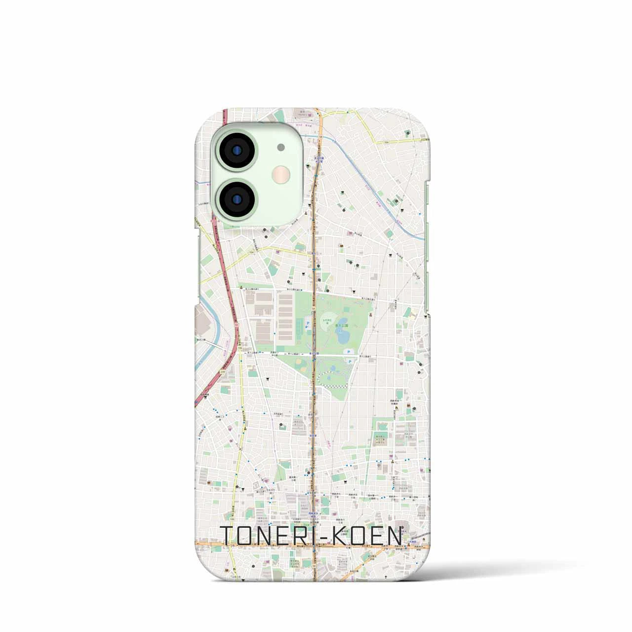 【舎人公園】地図柄iPhoneケース（バックカバータイプ・ナチュラル）iPhone 12 mini 用
