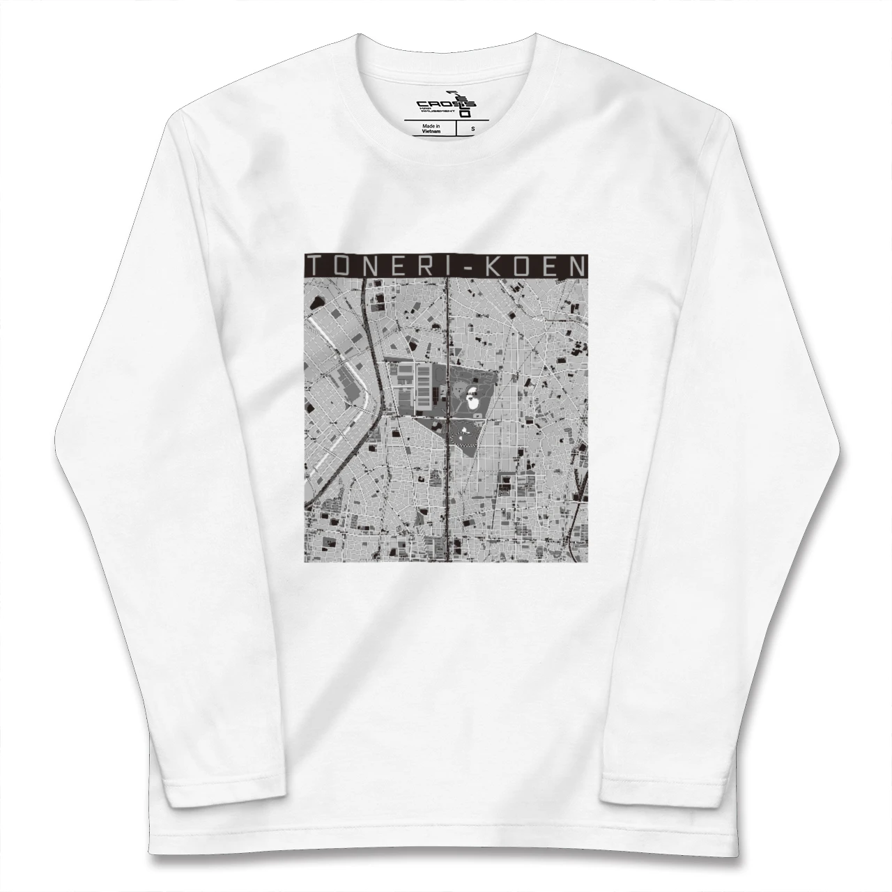 【舎人公園（東京都）】地図柄ロングスリーブTシャツ