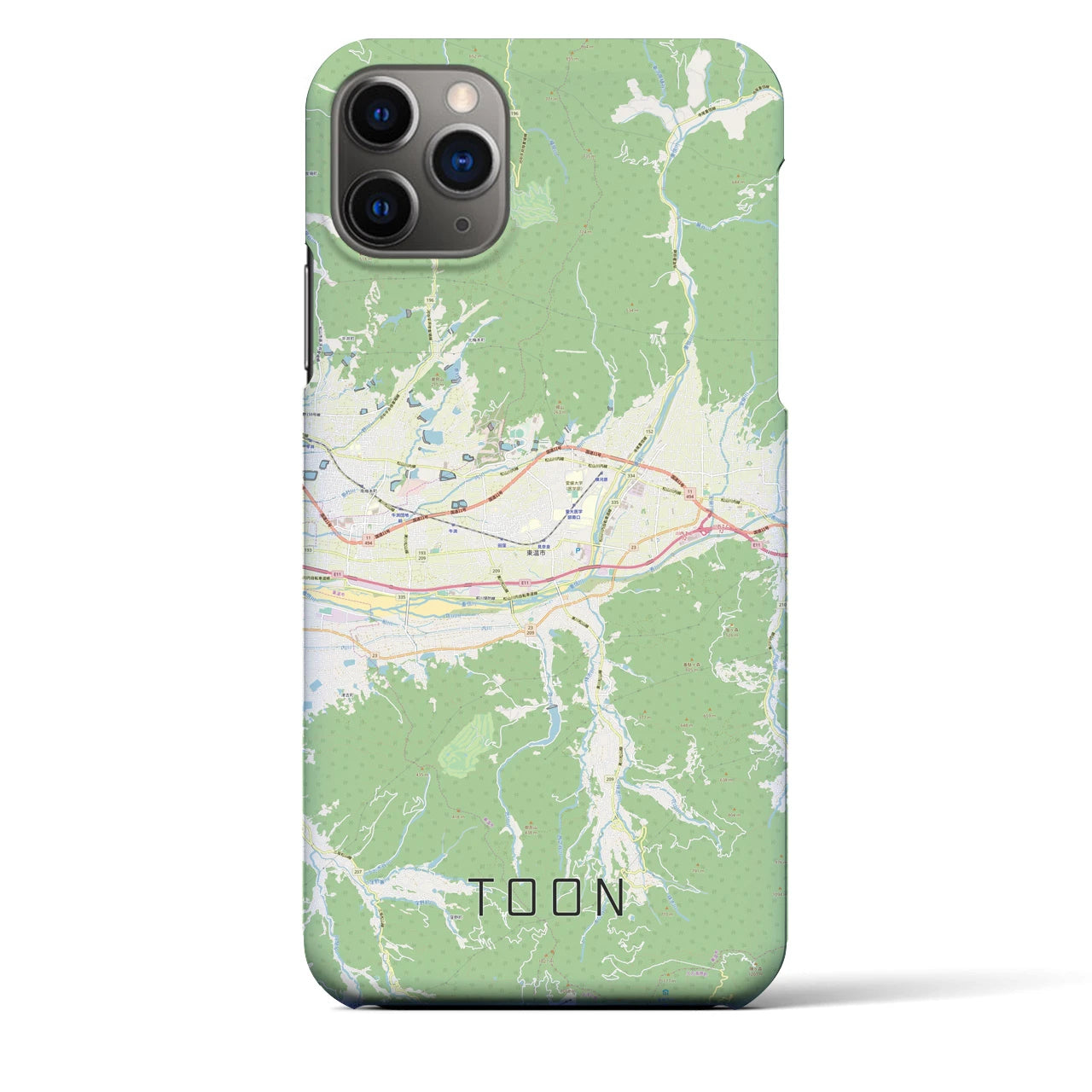 【東温】地図柄iPhoneケース（バックカバータイプ・ナチュラル）iPhone 11 Pro Max 用