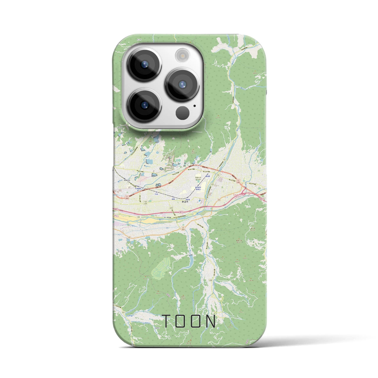 【東温】地図柄iPhoneケース（バックカバータイプ・ナチュラル）iPhone 14 Pro 用