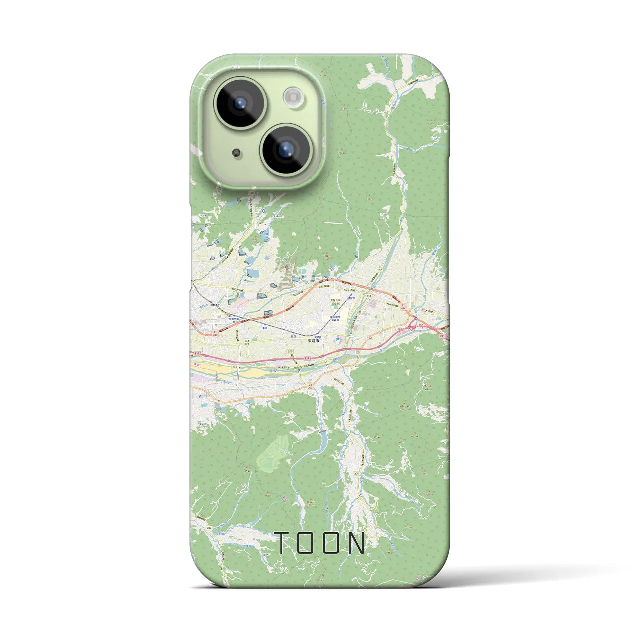 【東温】地図柄iPhoneケース（バックカバータイプ・ナチュラル）iPhone 15 用