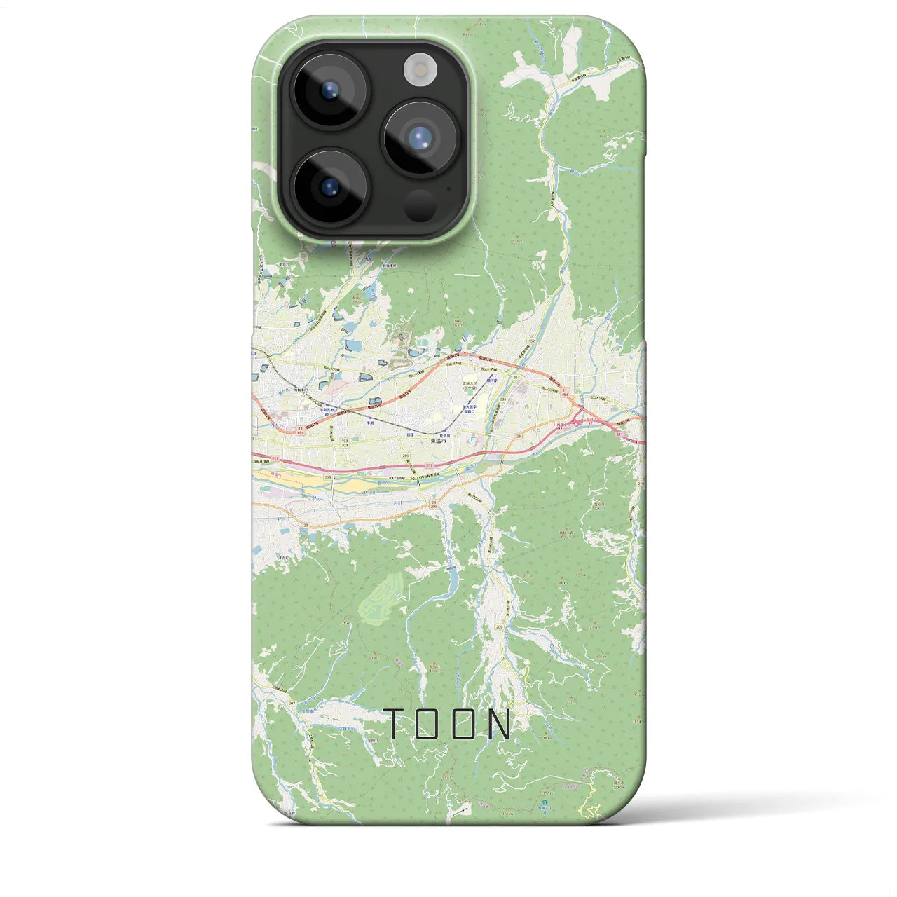 【東温】地図柄iPhoneケース（バックカバータイプ・ナチュラル）iPhone 15 Pro Max 用