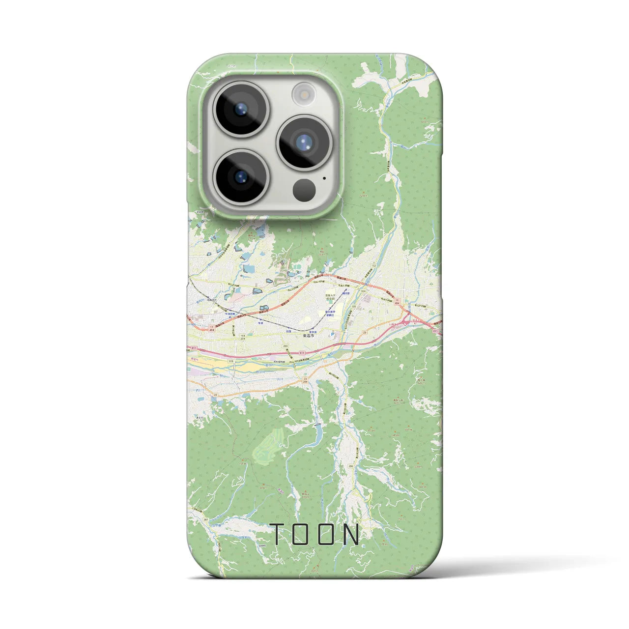 【東温】地図柄iPhoneケース（バックカバータイプ・ナチュラル）iPhone 15 Pro 用