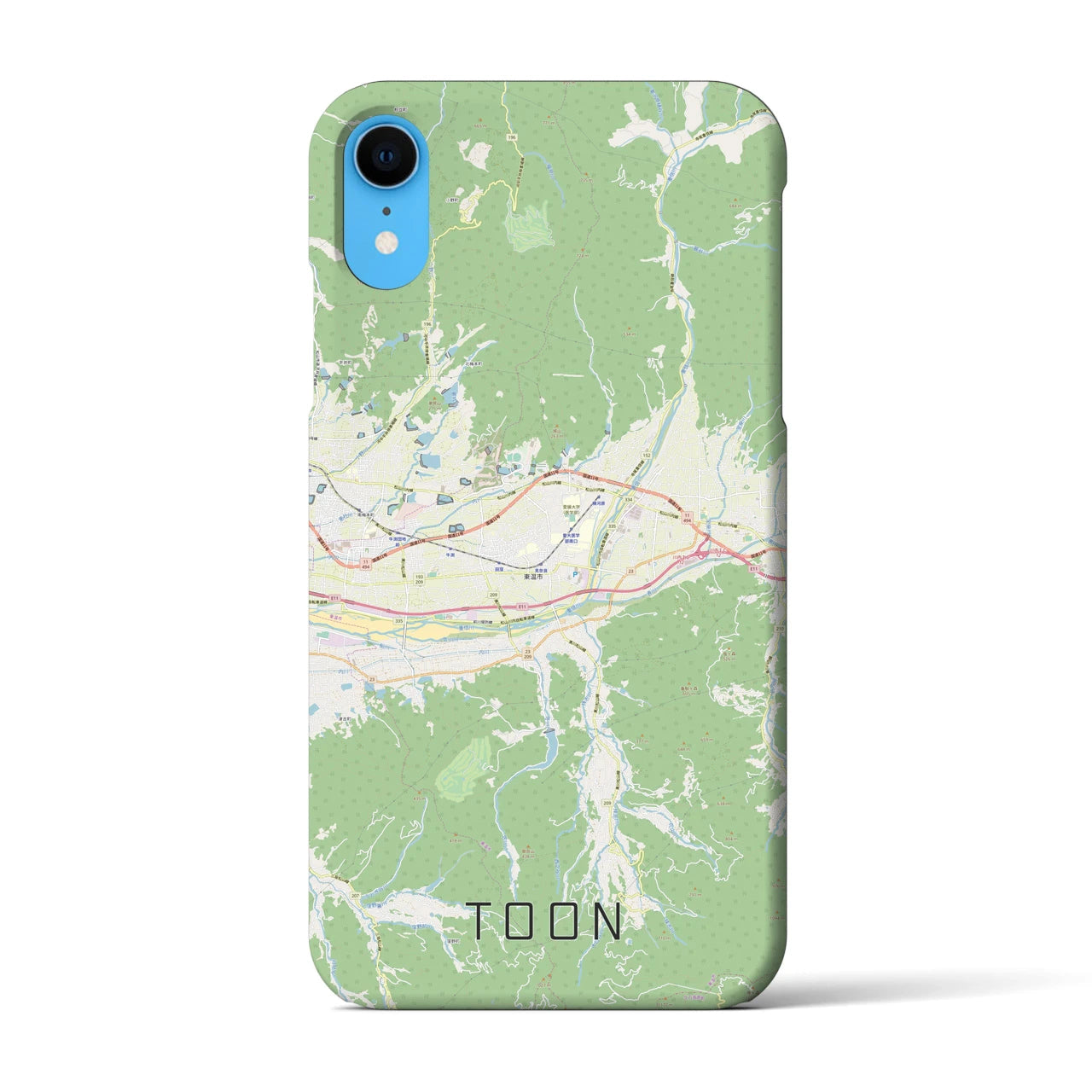 【東温】地図柄iPhoneケース（バックカバータイプ・ナチュラル）iPhone XR 用