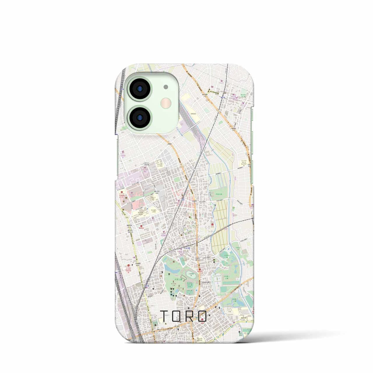 【土呂】地図柄iPhoneケース（バックカバータイプ・ナチュラル）iPhone 12 mini 用