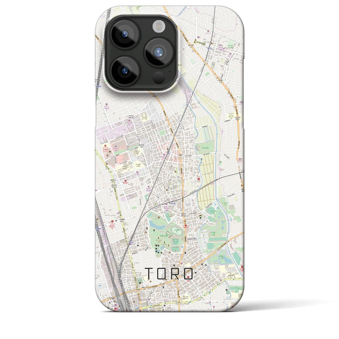 【土呂】地図柄iPhoneケース（バックカバータイプ・ナチュラル）iPhone 15 Pro Max 用