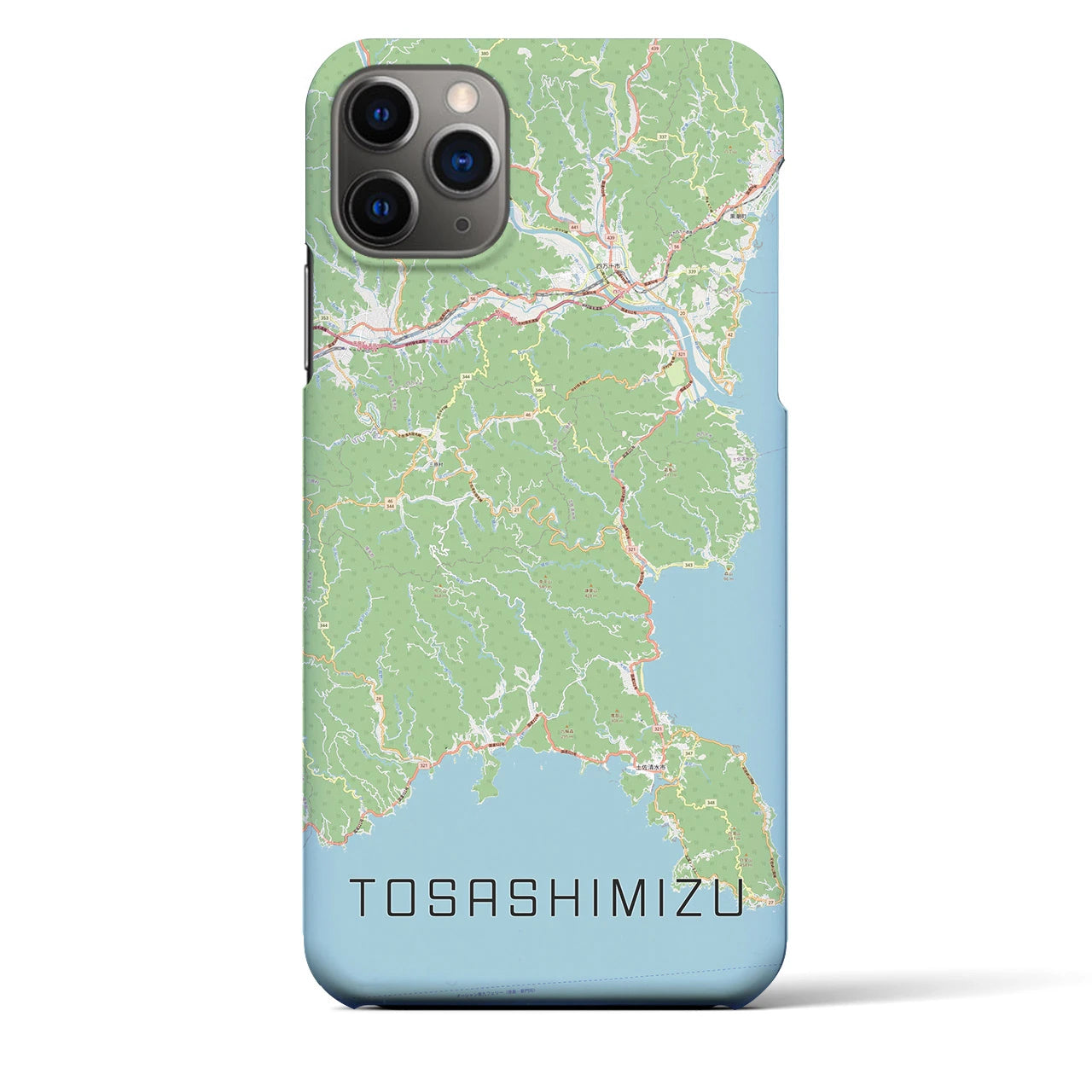 【土佐清水】地図柄iPhoneケース（バックカバータイプ・ナチュラル）iPhone 11 Pro Max 用