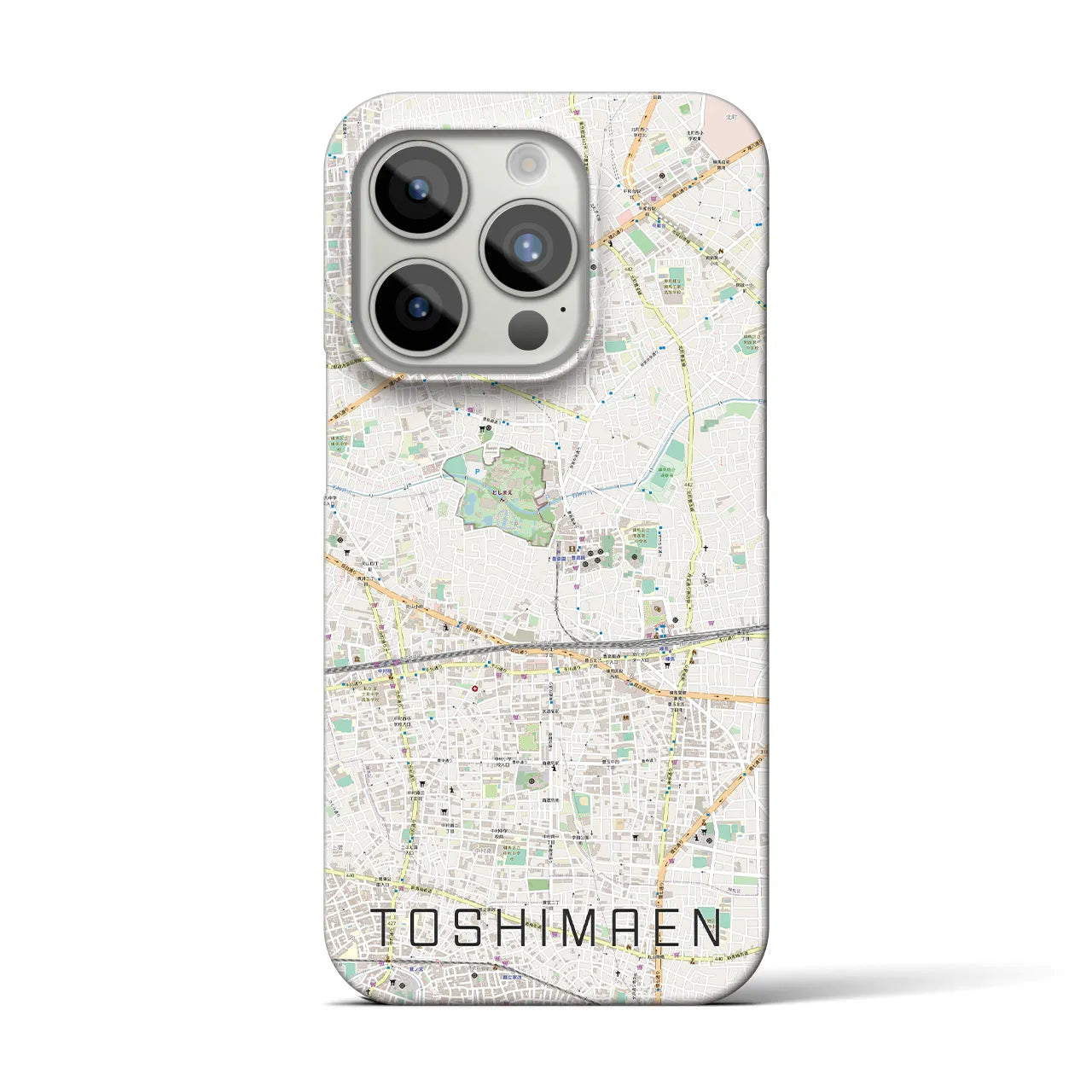 【豊島園】地図柄iPhoneケース（バックカバータイプ・ナチュラル）iPhone 15 Pro 用