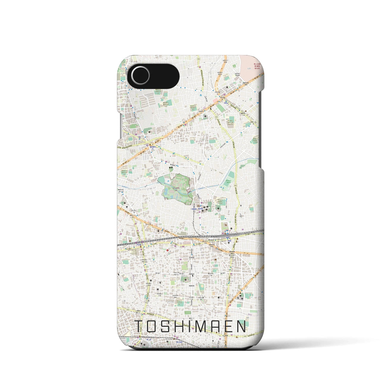 【豊島園】地図柄iPhoneケース（バックカバータイプ・ナチュラル）iPhone SE（第3 / 第2世代） / 8 / 7 / 6s / 6 用