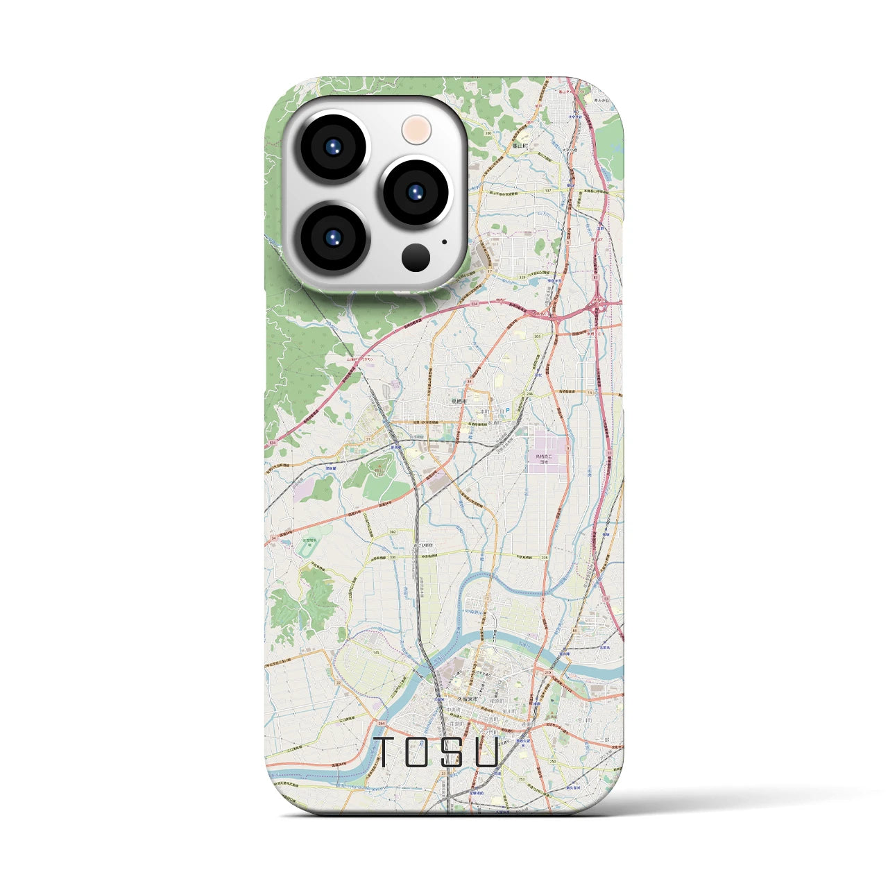 【鳥栖】地図柄iPhoneケース（バックカバータイプ・ナチュラル）iPhone 13 Pro 用