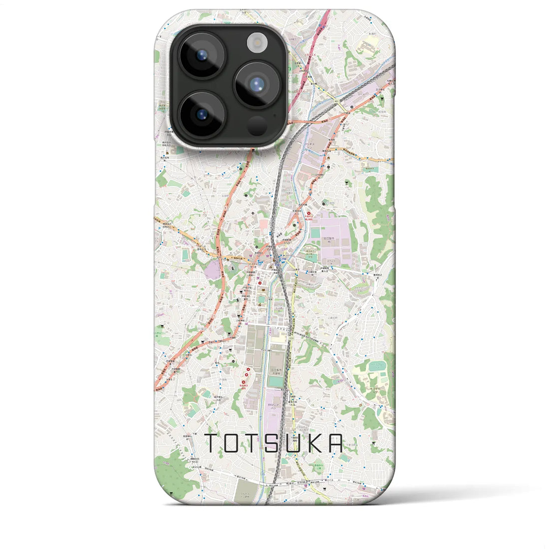 【戸塚】地図柄iPhoneケース（バックカバータイプ・ナチュラル）iPhone 15 Pro Max 用