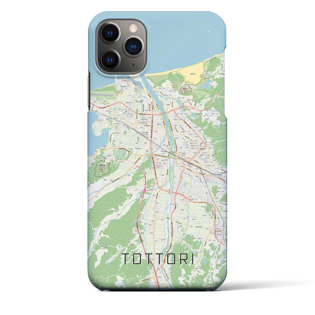 【鳥取】地図柄iPhoneケース（バックカバータイプ・ナチュラル）iPhone 11 Pro Max 用