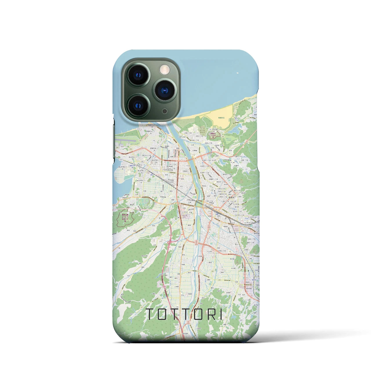 【鳥取】地図柄iPhoneケース（バックカバータイプ・ナチュラル）iPhone 11 Pro 用