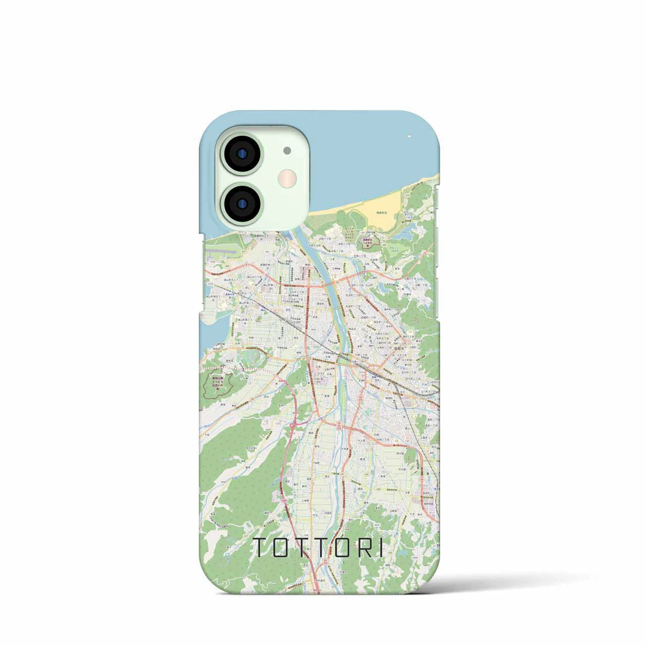 【鳥取】地図柄iPhoneケース（バックカバータイプ・ナチュラル）iPhone 12 mini 用