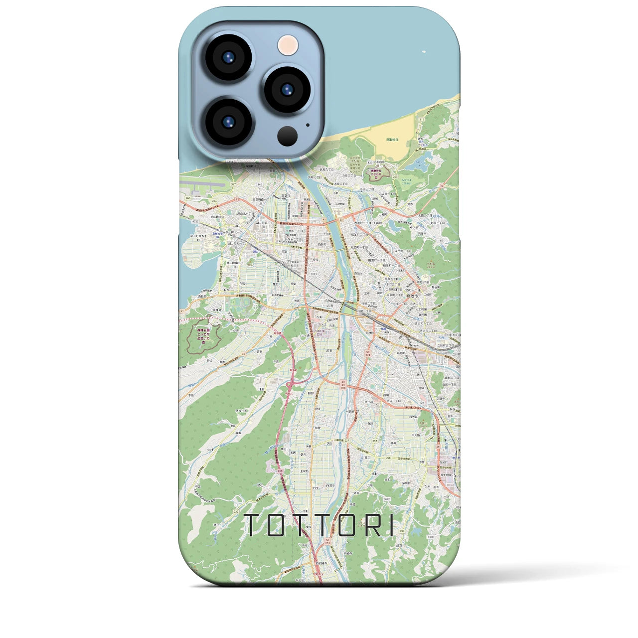 【鳥取】地図柄iPhoneケース（バックカバータイプ・ナチュラル）iPhone 13 Pro Max 用
