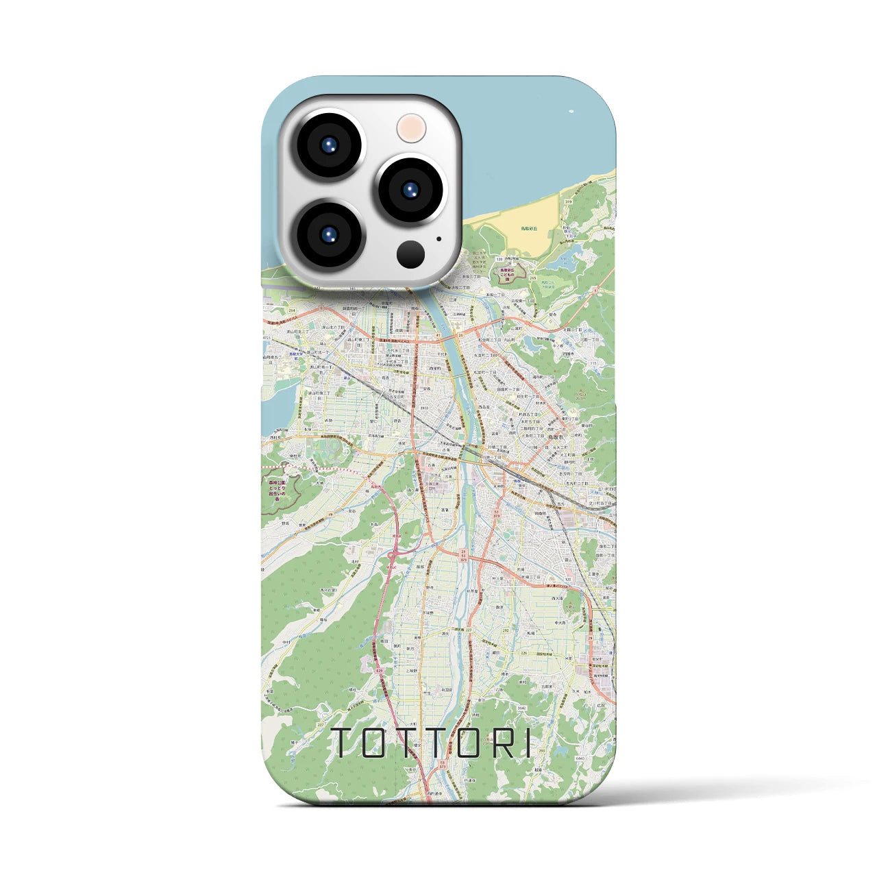 【鳥取】地図柄iPhoneケース（バックカバータイプ・ナチュラル）iPhone 13 Pro 用
