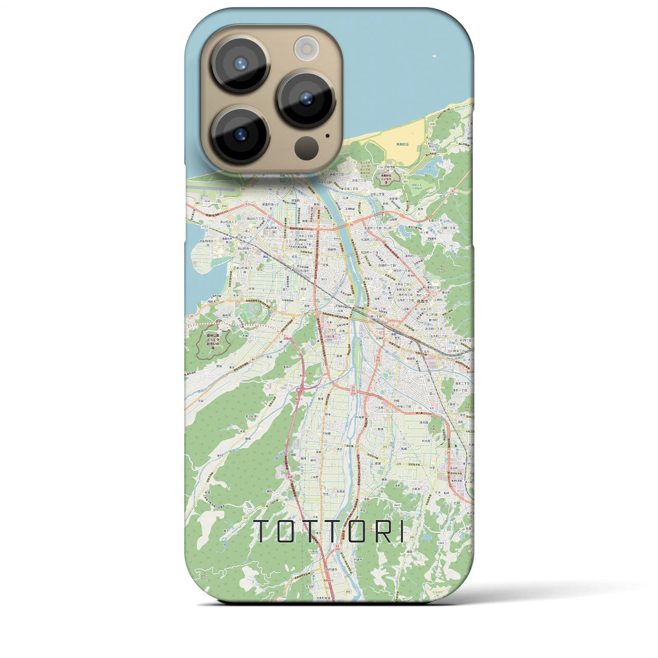 【鳥取】地図柄iPhoneケース（バックカバータイプ・ナチュラル）iPhone 14 Pro Max 用