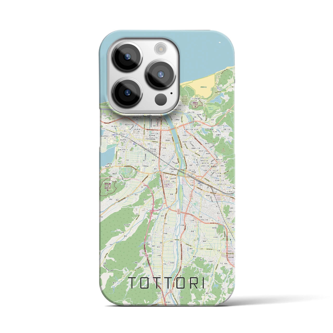 【鳥取】地図柄iPhoneケース（バックカバータイプ・ナチュラル）iPhone 14 Pro 用