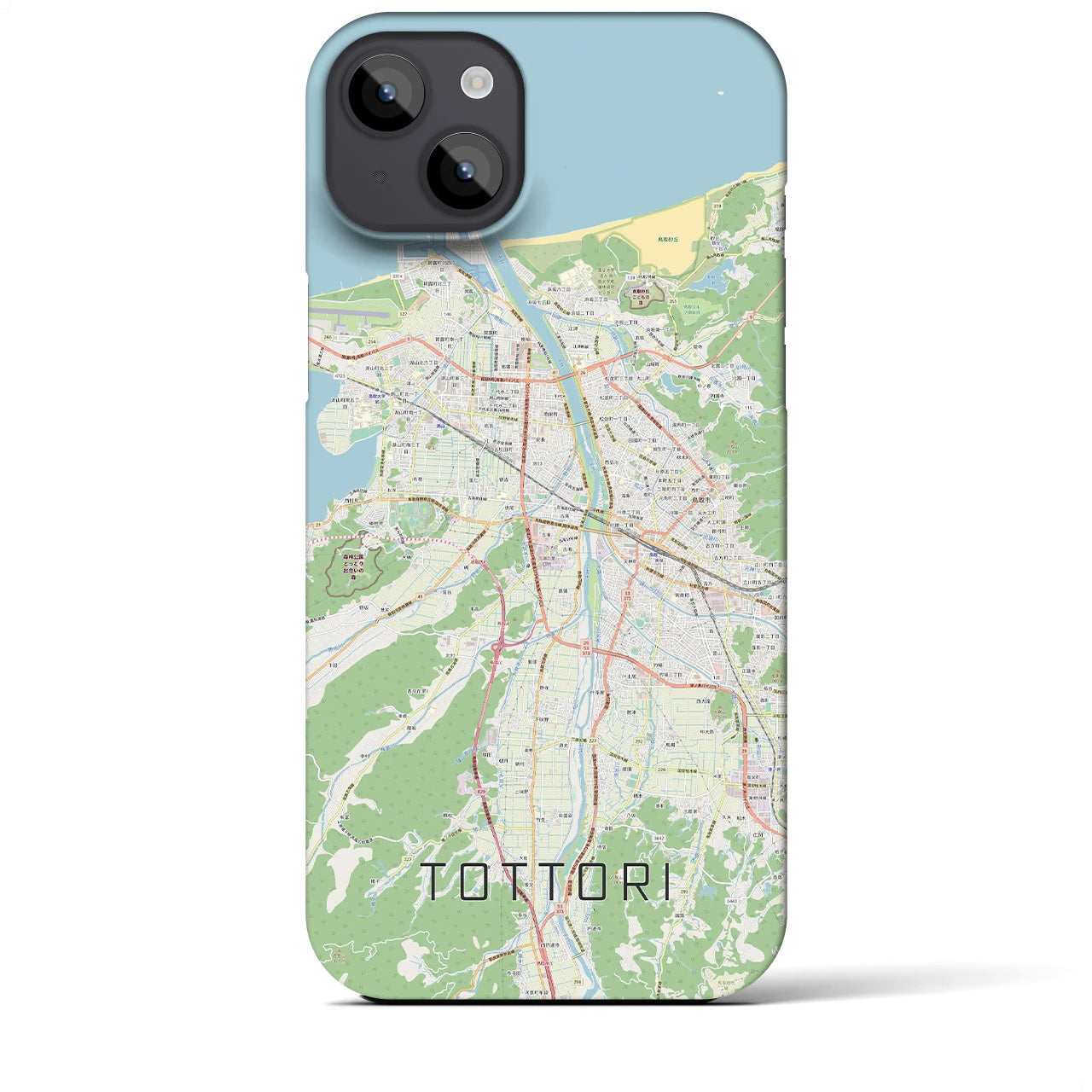 【鳥取】地図柄iPhoneケース（バックカバータイプ・ナチュラル）iPhone 14 Plus 用