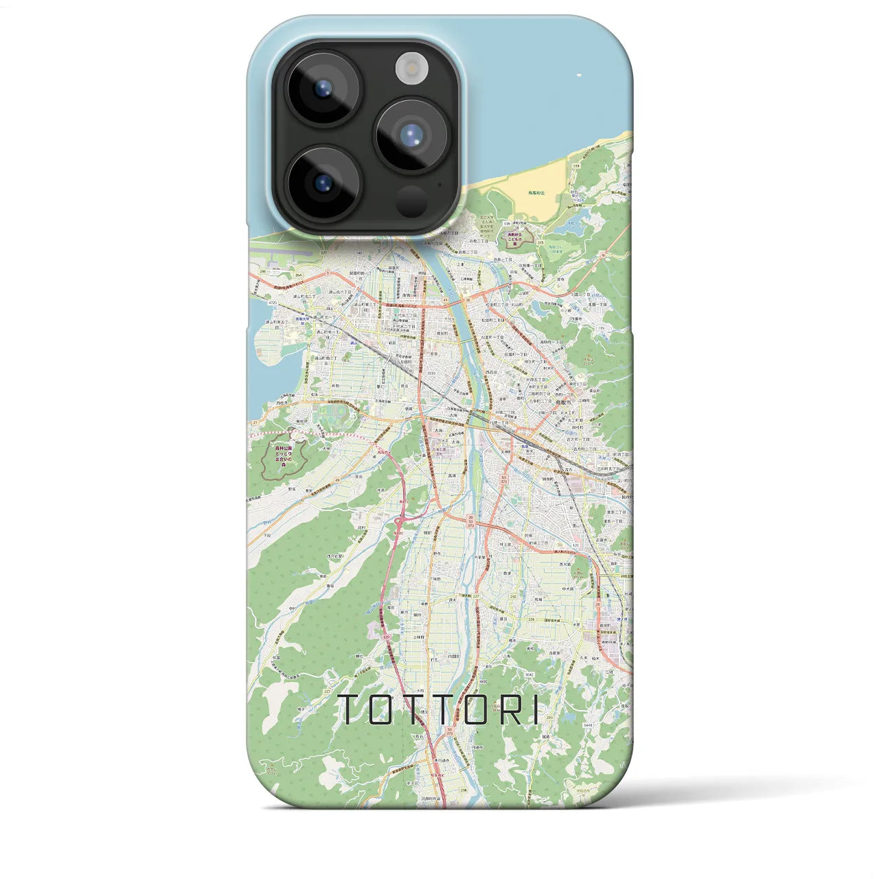 【鳥取】地図柄iPhoneケース（バックカバータイプ・ナチュラル）iPhone 15 Pro Max 用