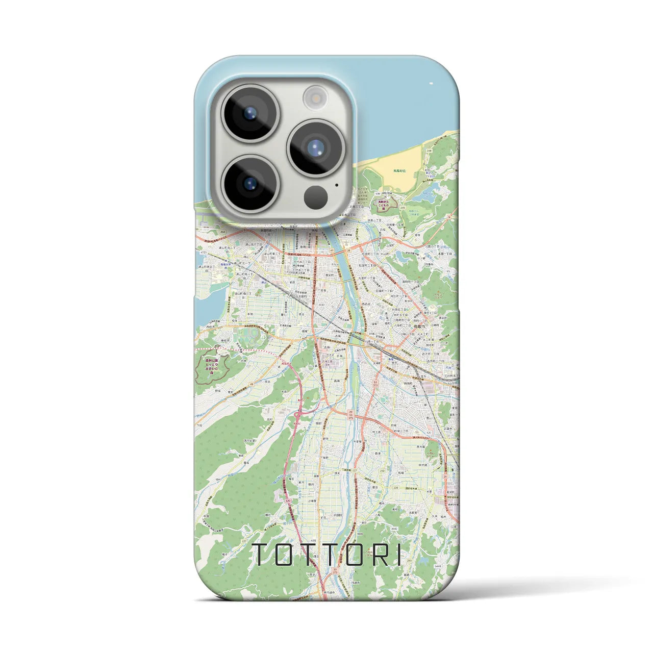 【鳥取】地図柄iPhoneケース（バックカバータイプ・ナチュラル）iPhone 15 Pro 用