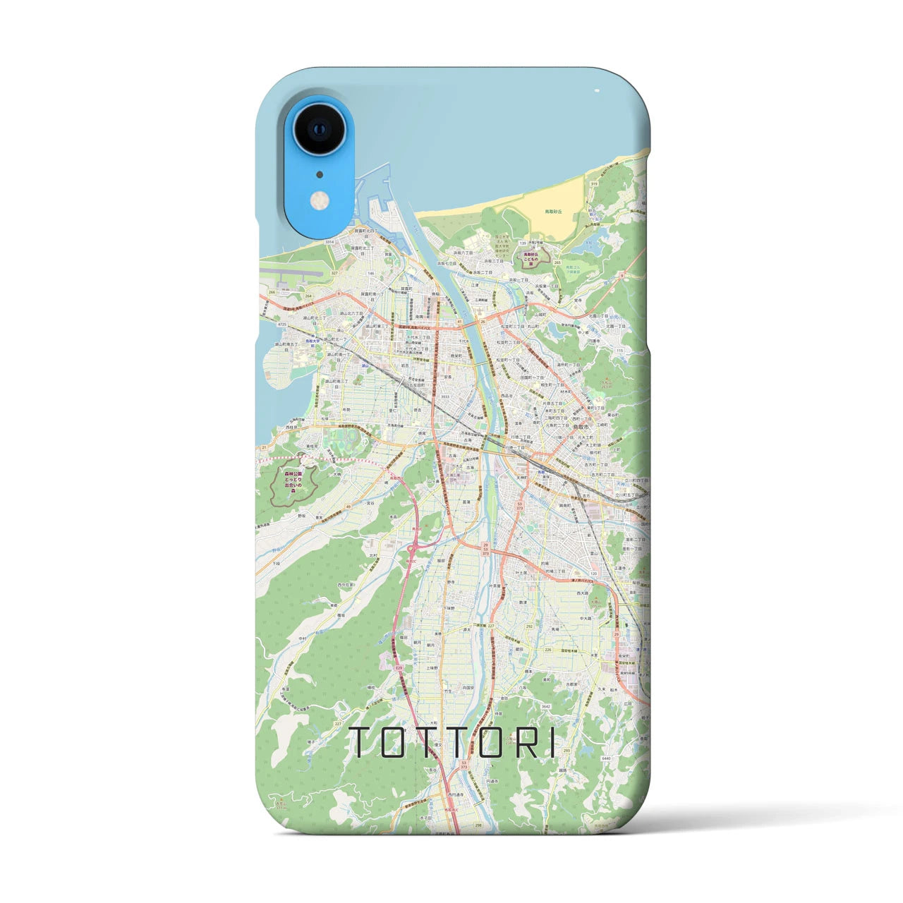 【鳥取】地図柄iPhoneケース（バックカバータイプ・ナチュラル）iPhone XR 用