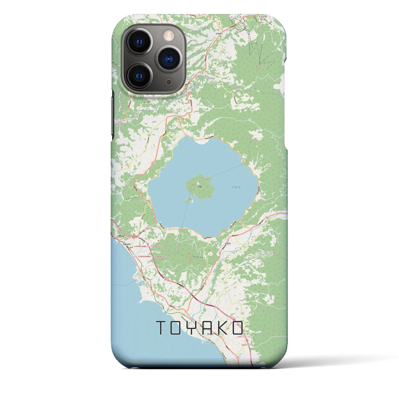 【洞爺湖】地図柄iPhoneケース（バックカバータイプ・ナチュラル）iPhone 11 Pro Max 用