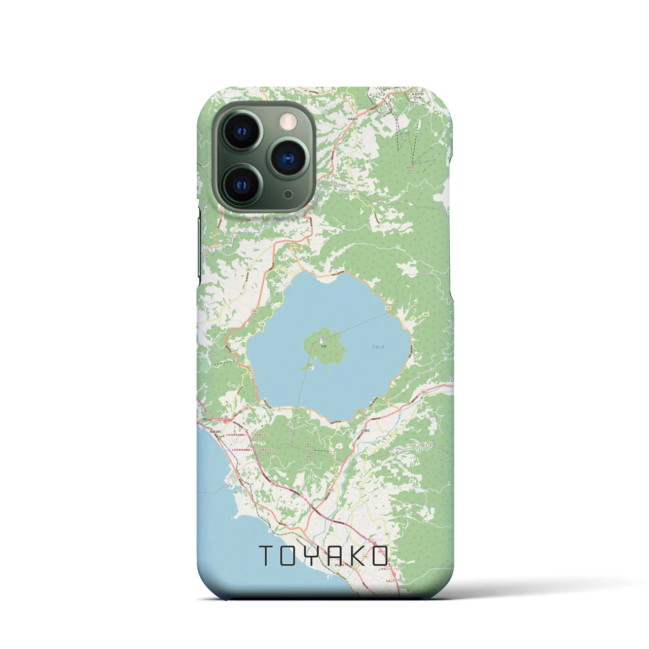 【洞爺湖】地図柄iPhoneケース（バックカバータイプ・ナチュラル）iPhone 11 Pro 用