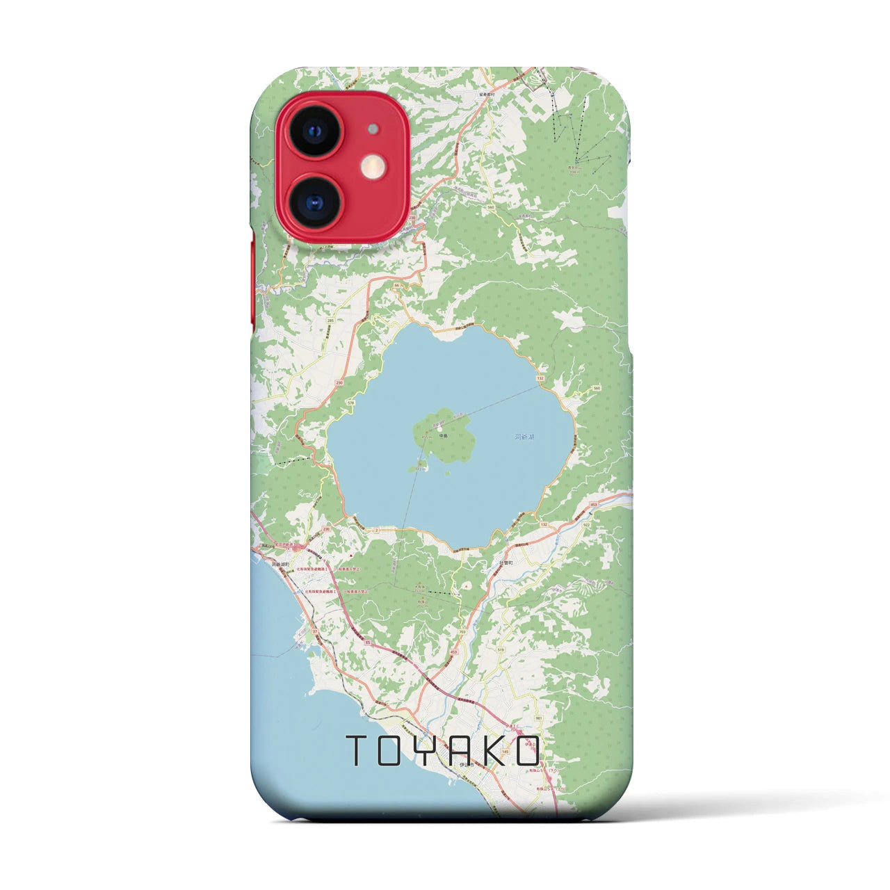 【洞爺湖】地図柄iPhoneケース（バックカバータイプ・ナチュラル）iPhone 11 用