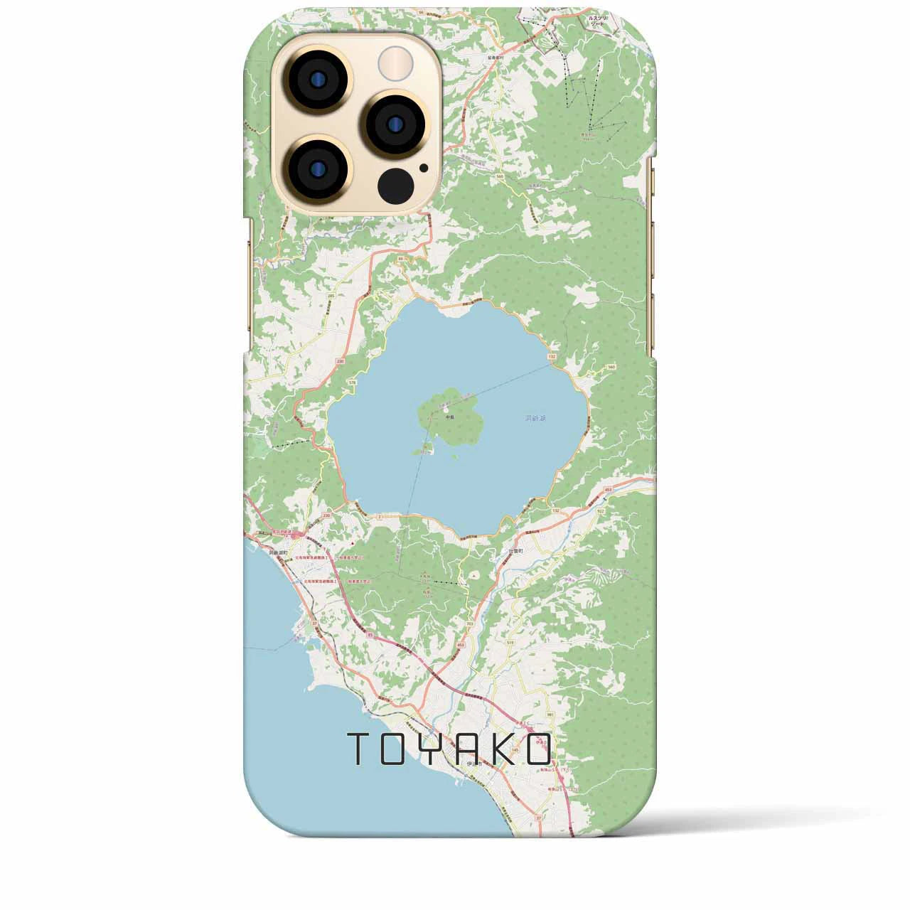 【洞爺湖】地図柄iPhoneケース（バックカバータイプ・ナチュラル）iPhone 12 Pro Max 用