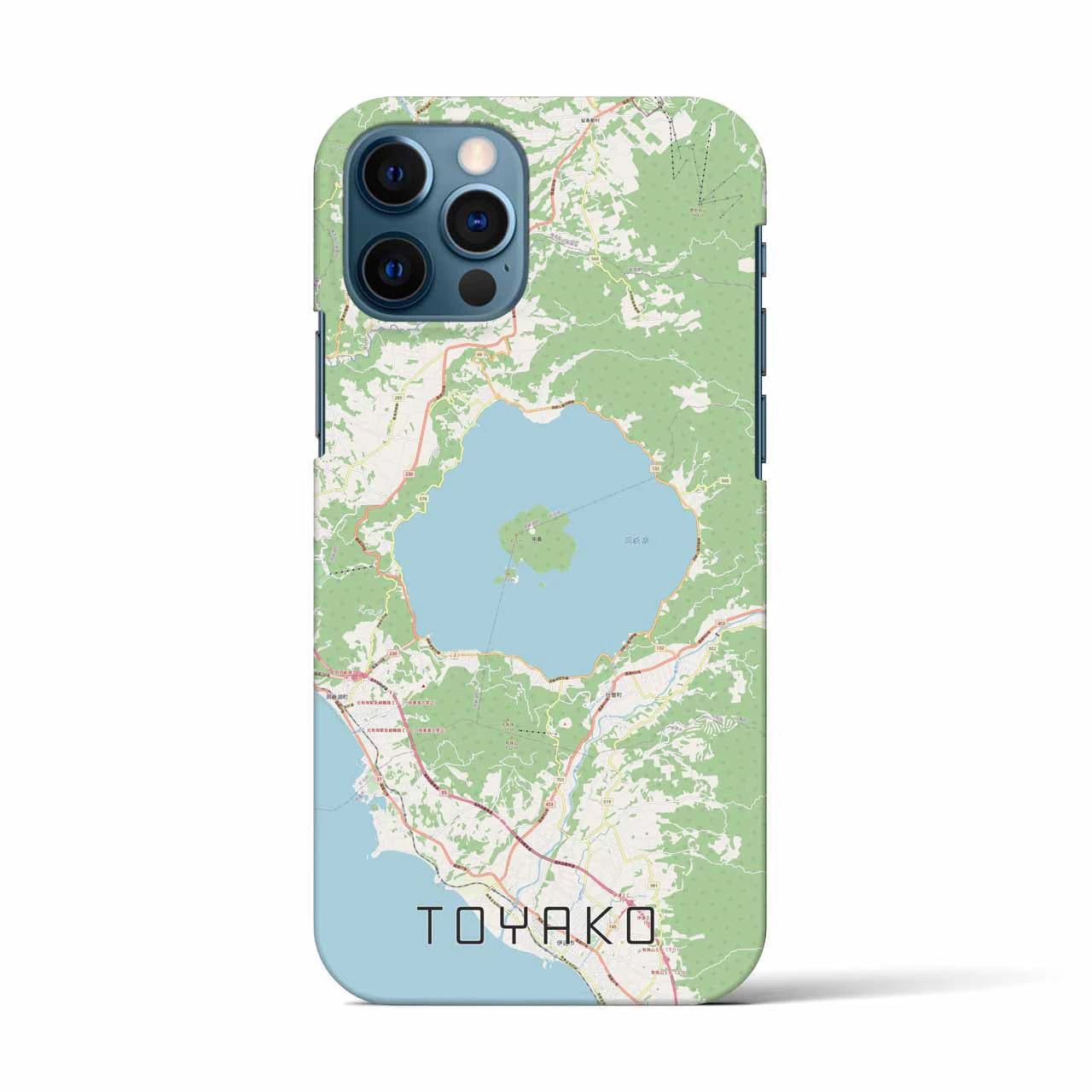 【洞爺湖】地図柄iPhoneケース（バックカバータイプ・ナチュラル）iPhone 12 / 12 Pro 用