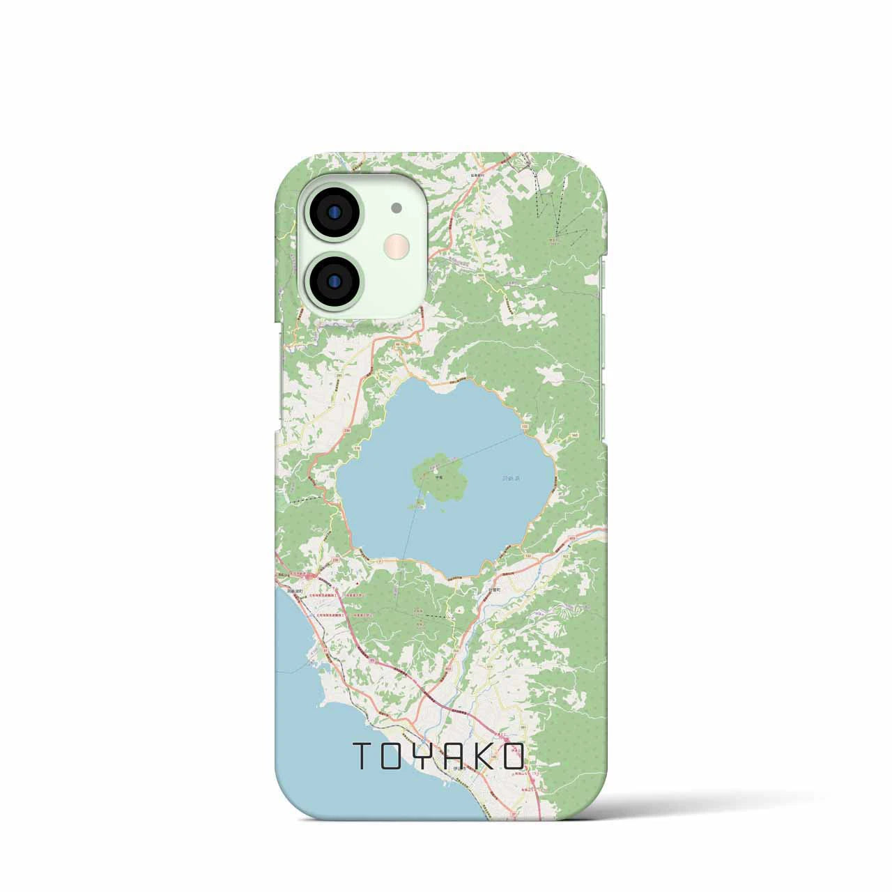 【洞爺湖】地図柄iPhoneケース（バックカバータイプ・ナチュラル）iPhone 12 mini 用