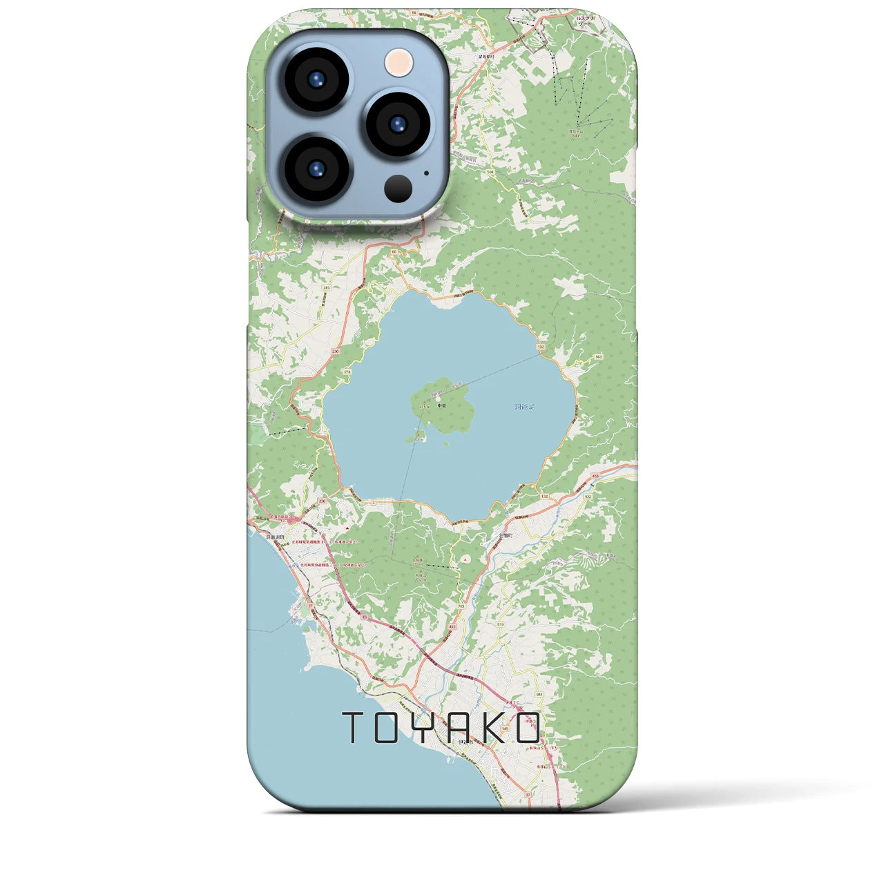 【洞爺湖】地図柄iPhoneケース（バックカバータイプ・ナチュラル）iPhone 13 Pro Max 用