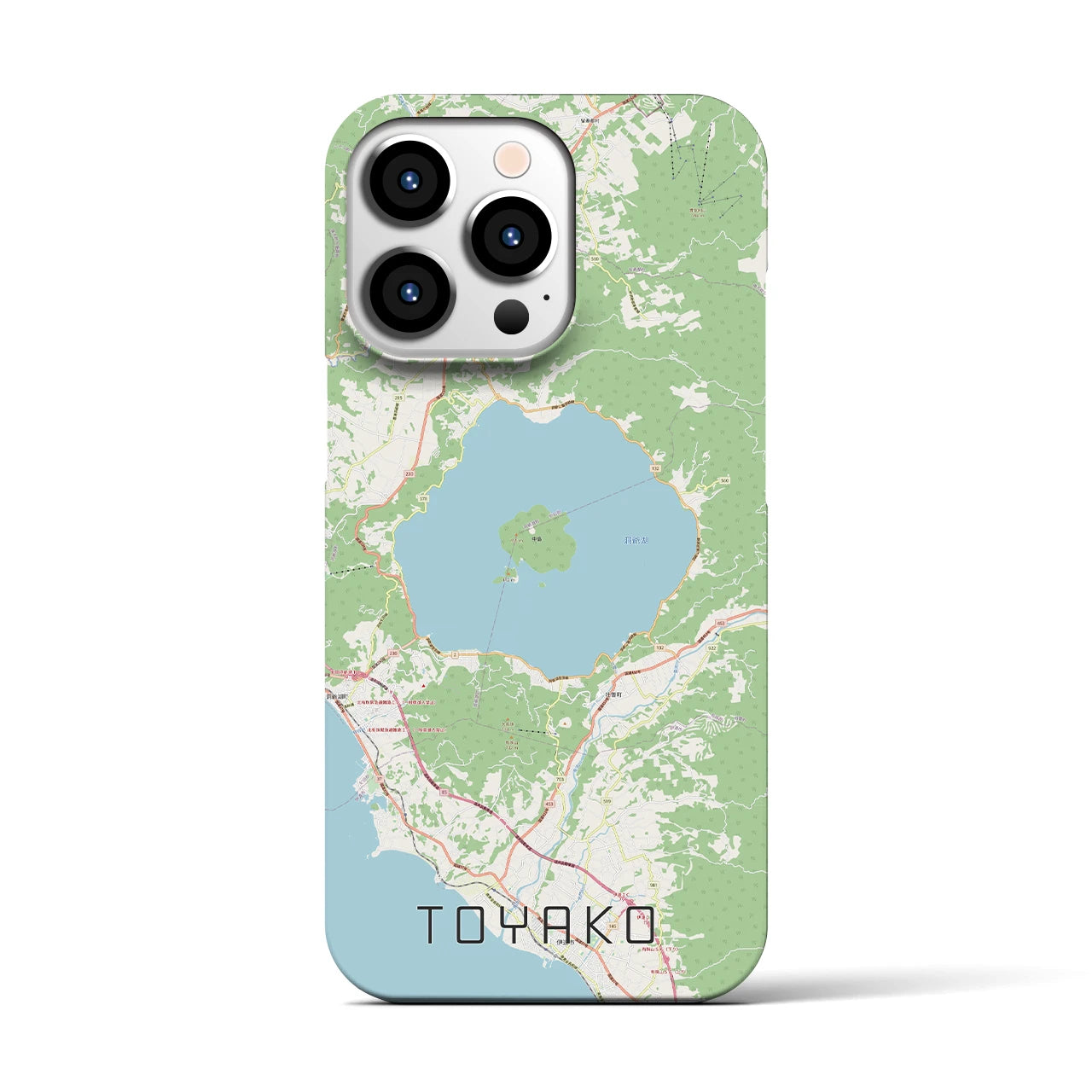 【洞爺湖】地図柄iPhoneケース（バックカバータイプ・ナチュラル）iPhone 13 Pro 用