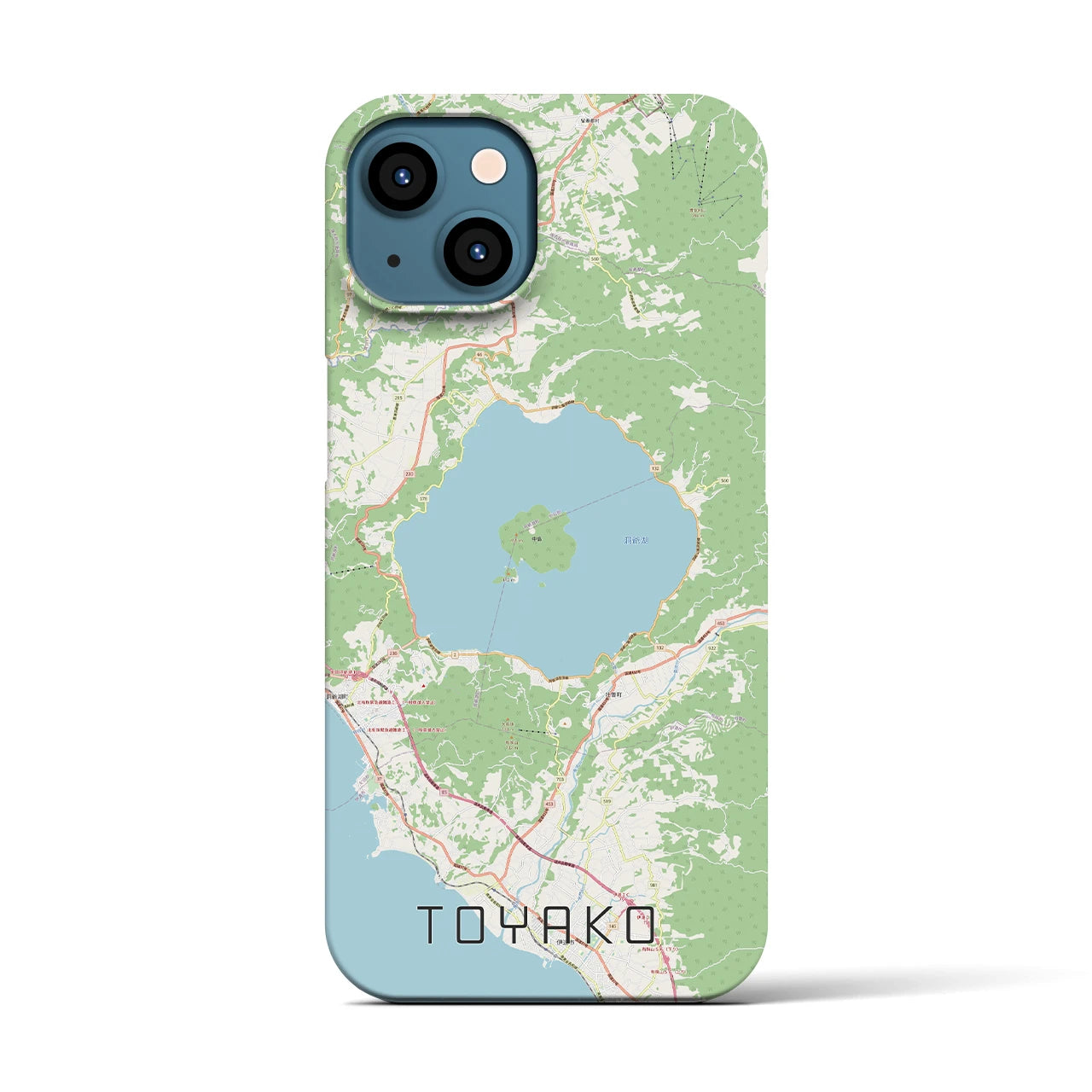 【洞爺湖】地図柄iPhoneケース（バックカバータイプ・ナチュラル）iPhone 13 用