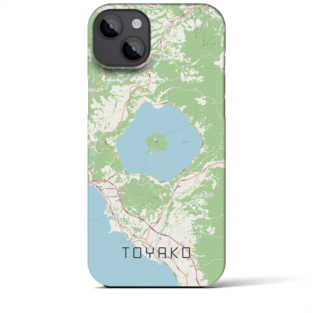 【洞爺湖】地図柄iPhoneケース（バックカバータイプ・ナチュラル）iPhone 14 Plus 用