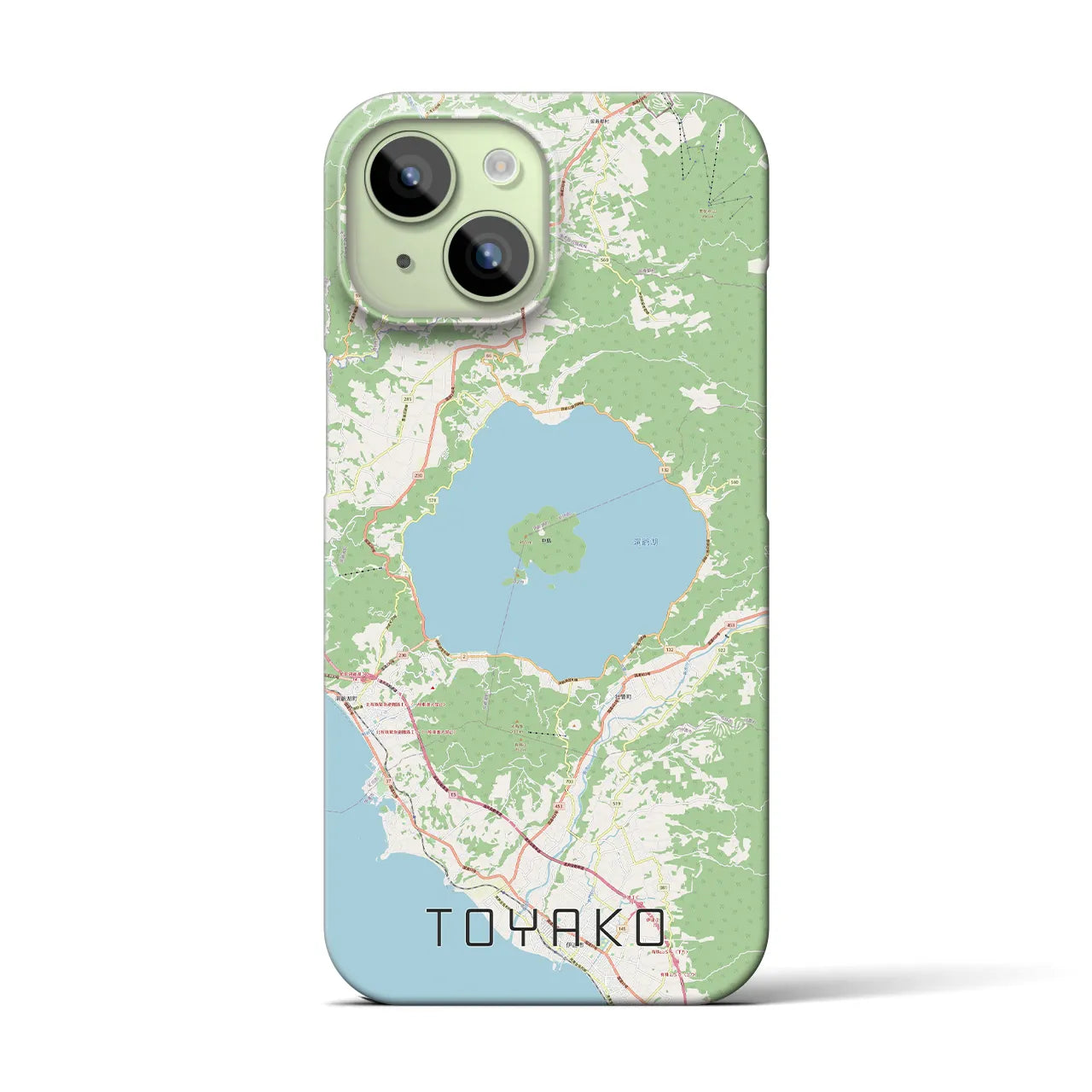 【洞爺湖】地図柄iPhoneケース（バックカバータイプ・ナチュラル）iPhone 15 用