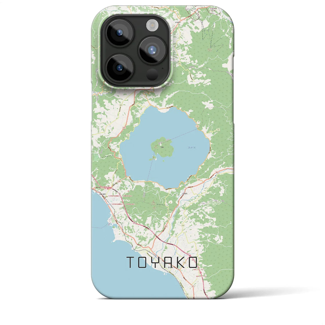 【洞爺湖】地図柄iPhoneケース（バックカバータイプ・ナチュラル）iPhone 15 Pro Max 用