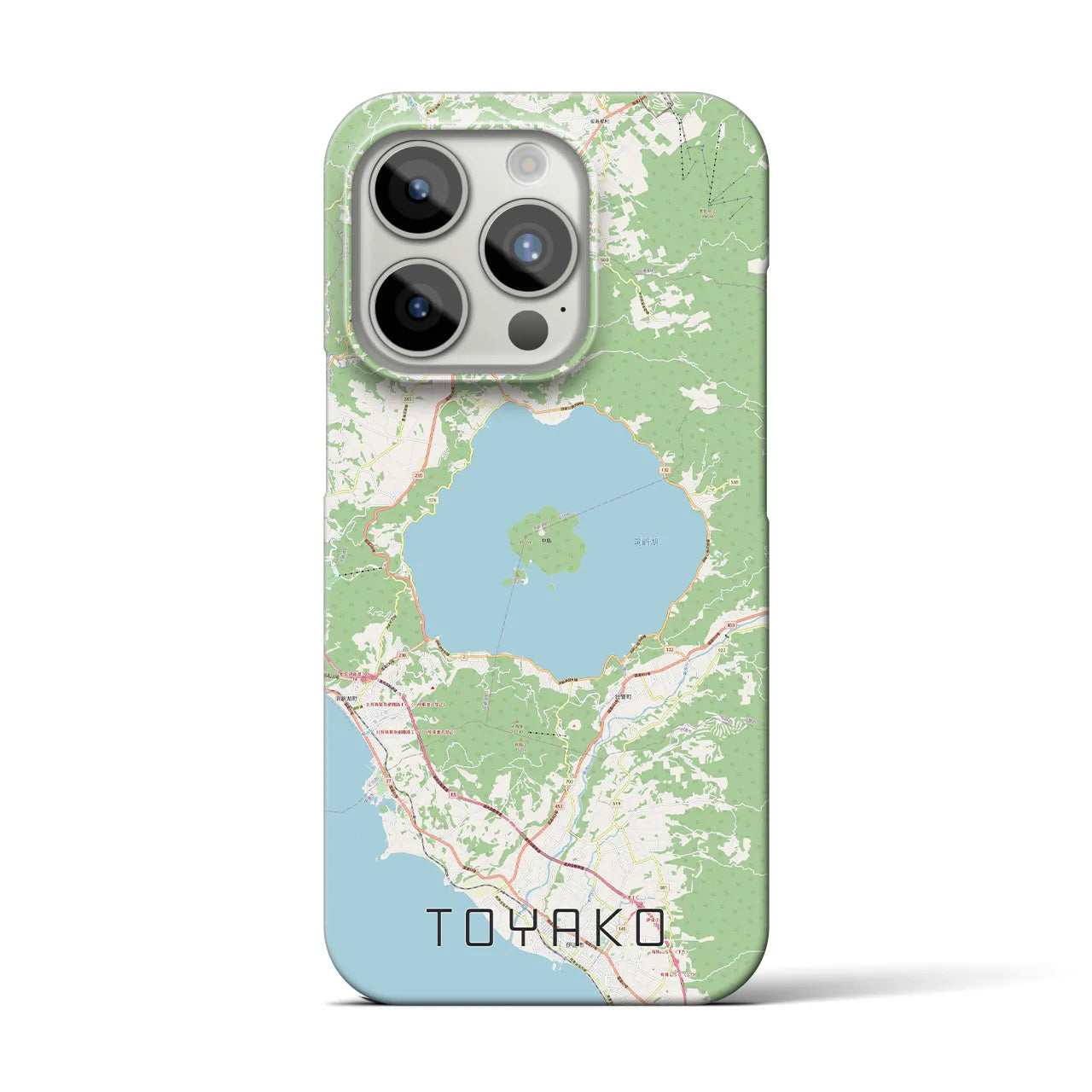 【洞爺湖】地図柄iPhoneケース（バックカバータイプ・ナチュラル）iPhone 15 Pro 用