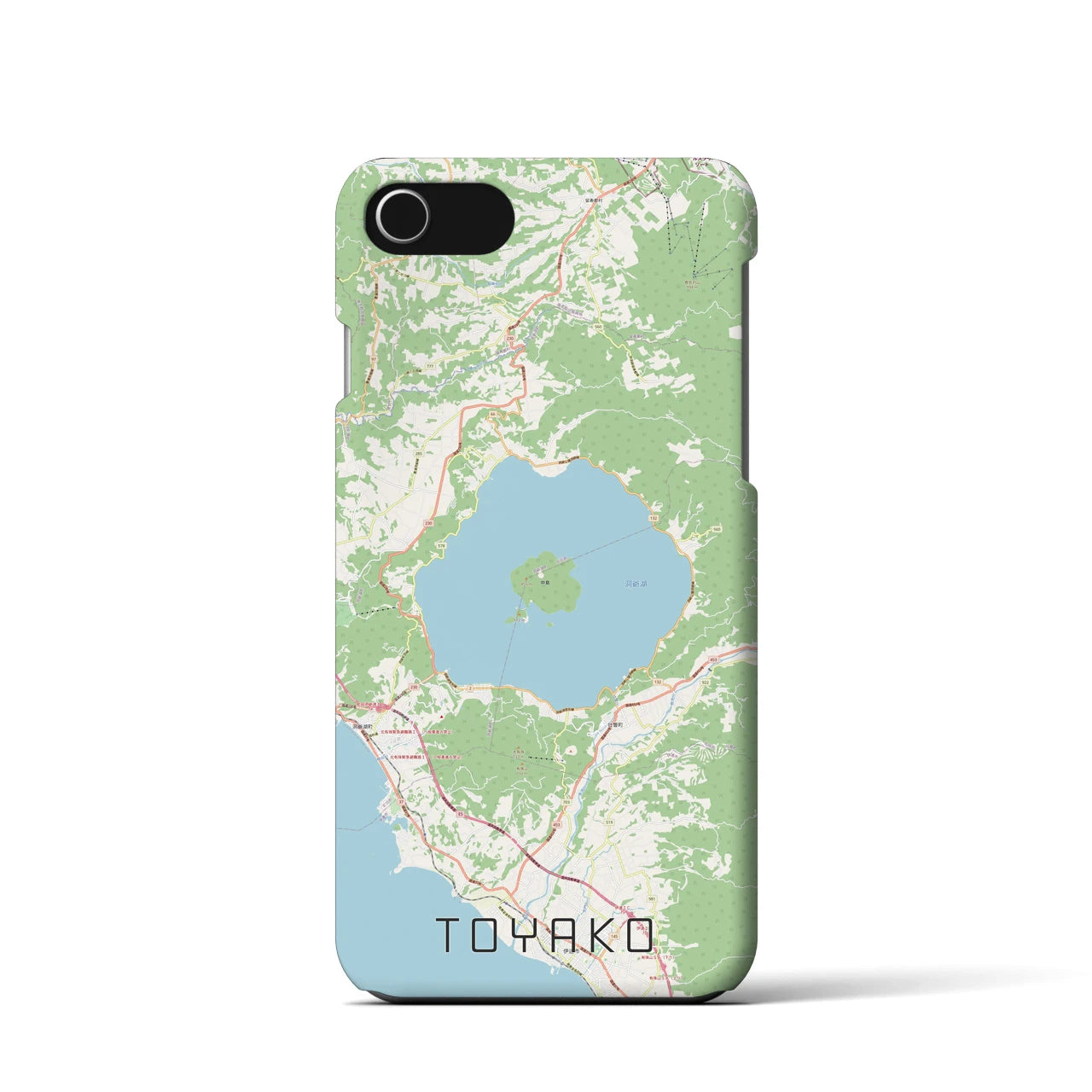 【洞爺湖】地図柄iPhoneケース（バックカバータイプ・ナチュラル）iPhone SE（第3 / 第2世代） / 8 / 7 / 6s / 6 用