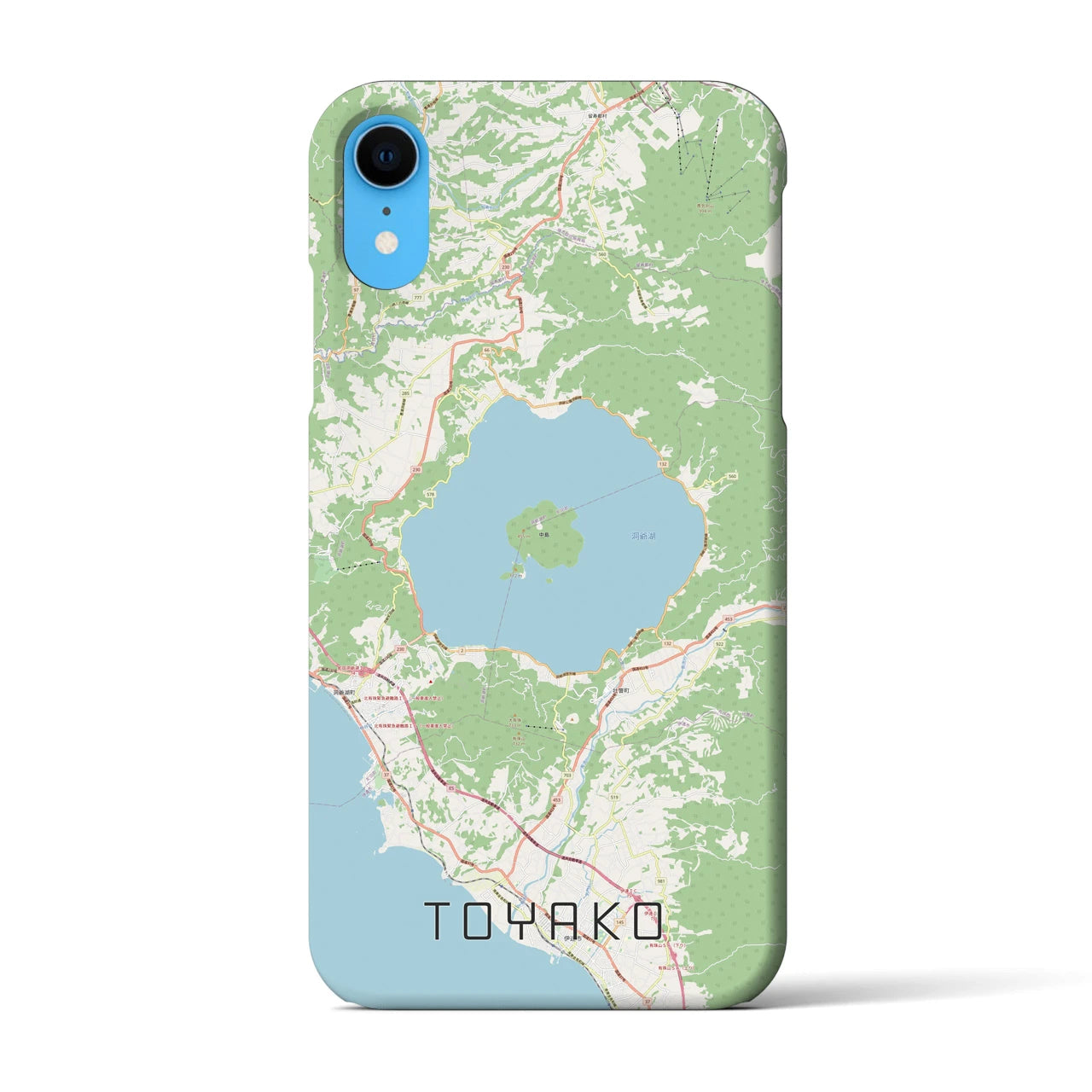 【洞爺湖】地図柄iPhoneケース（バックカバータイプ・ナチュラル）iPhone XR 用