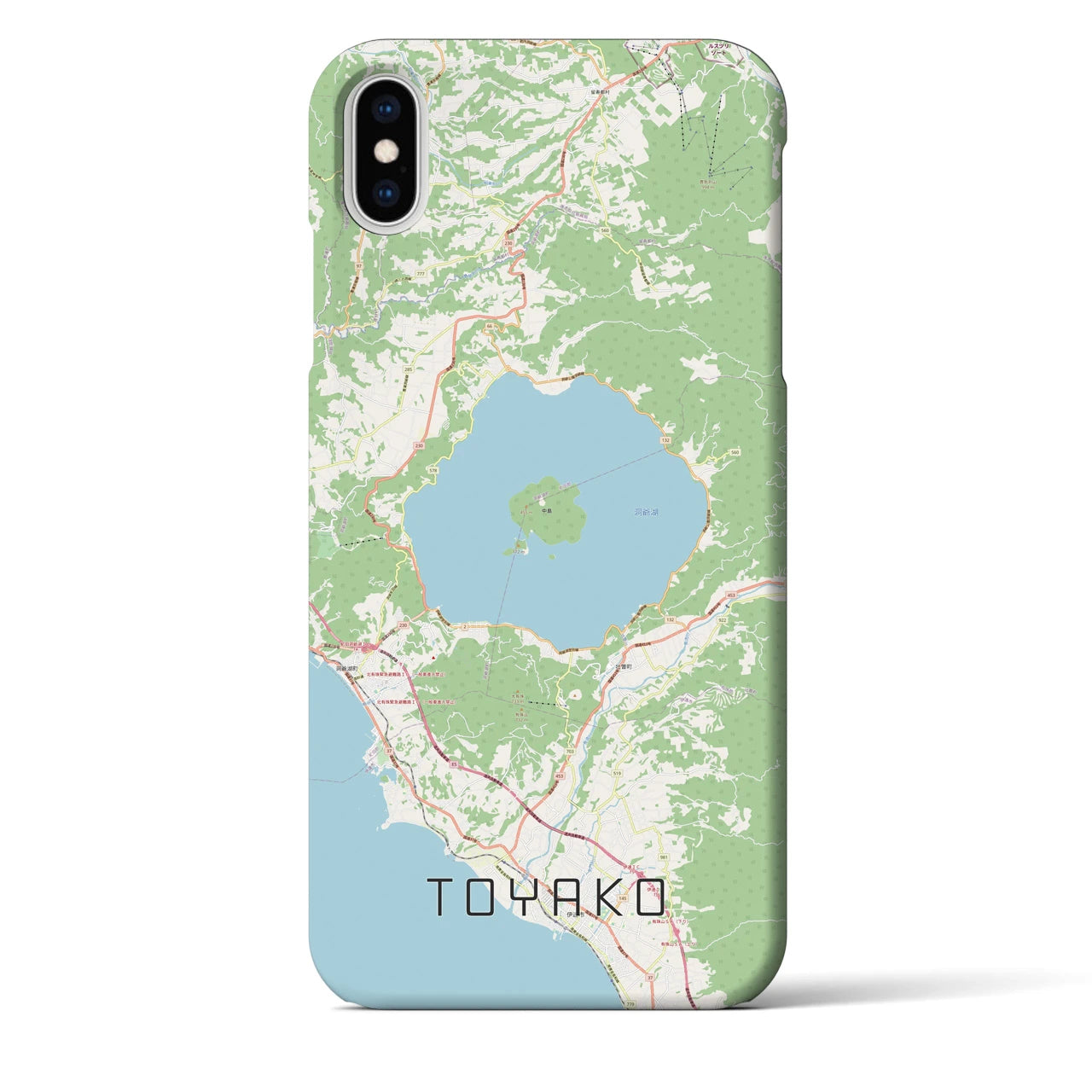【洞爺湖】地図柄iPhoneケース（バックカバータイプ・ナチュラル）iPhone XS Max 用