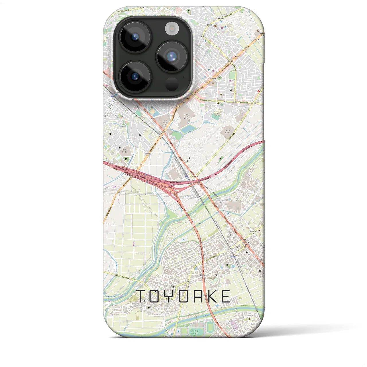 【豊明】地図柄iPhoneケース（バックカバータイプ・ナチュラル）iPhone 15 Pro Max 用
