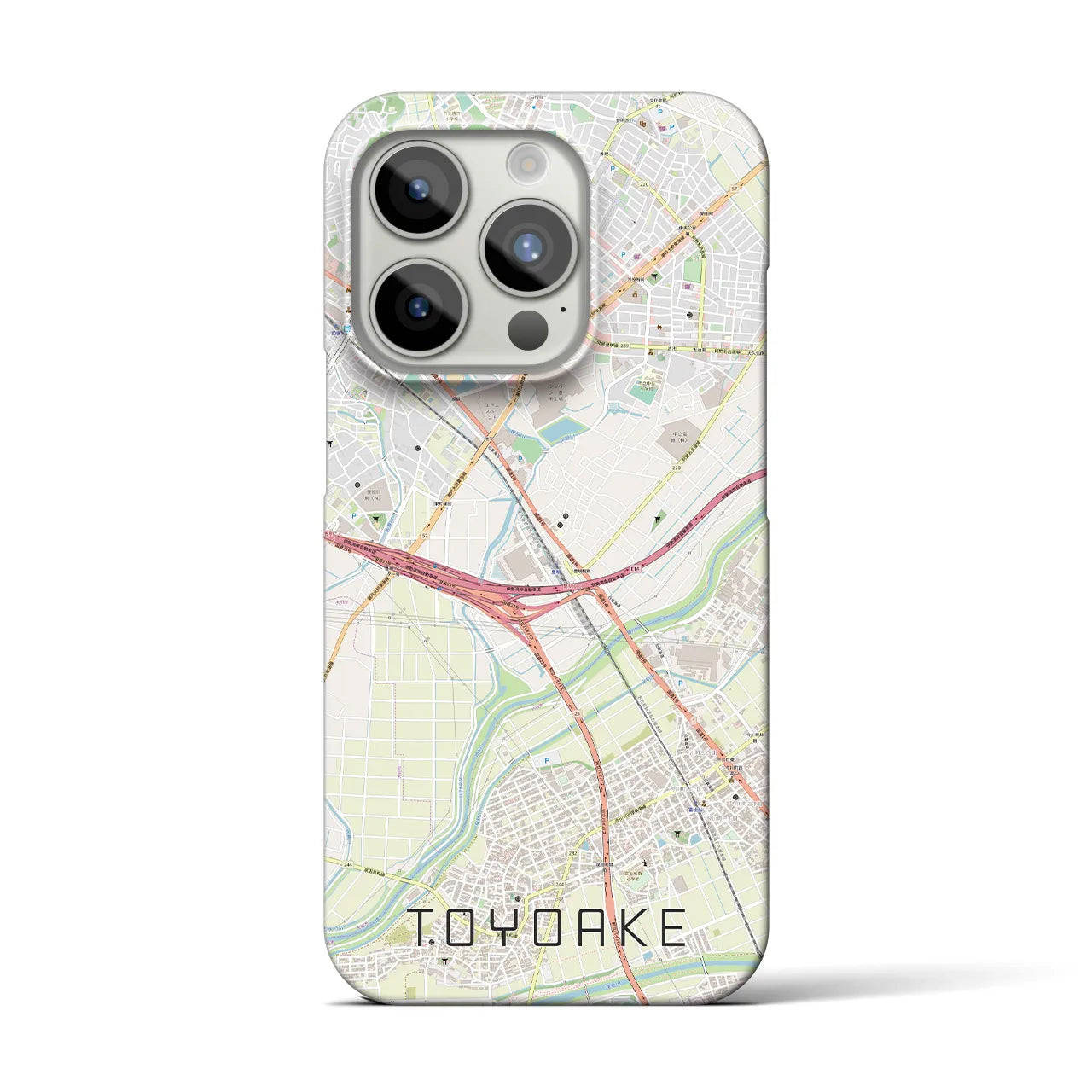 【豊明】地図柄iPhoneケース（バックカバータイプ・ナチュラル）iPhone 15 Pro 用