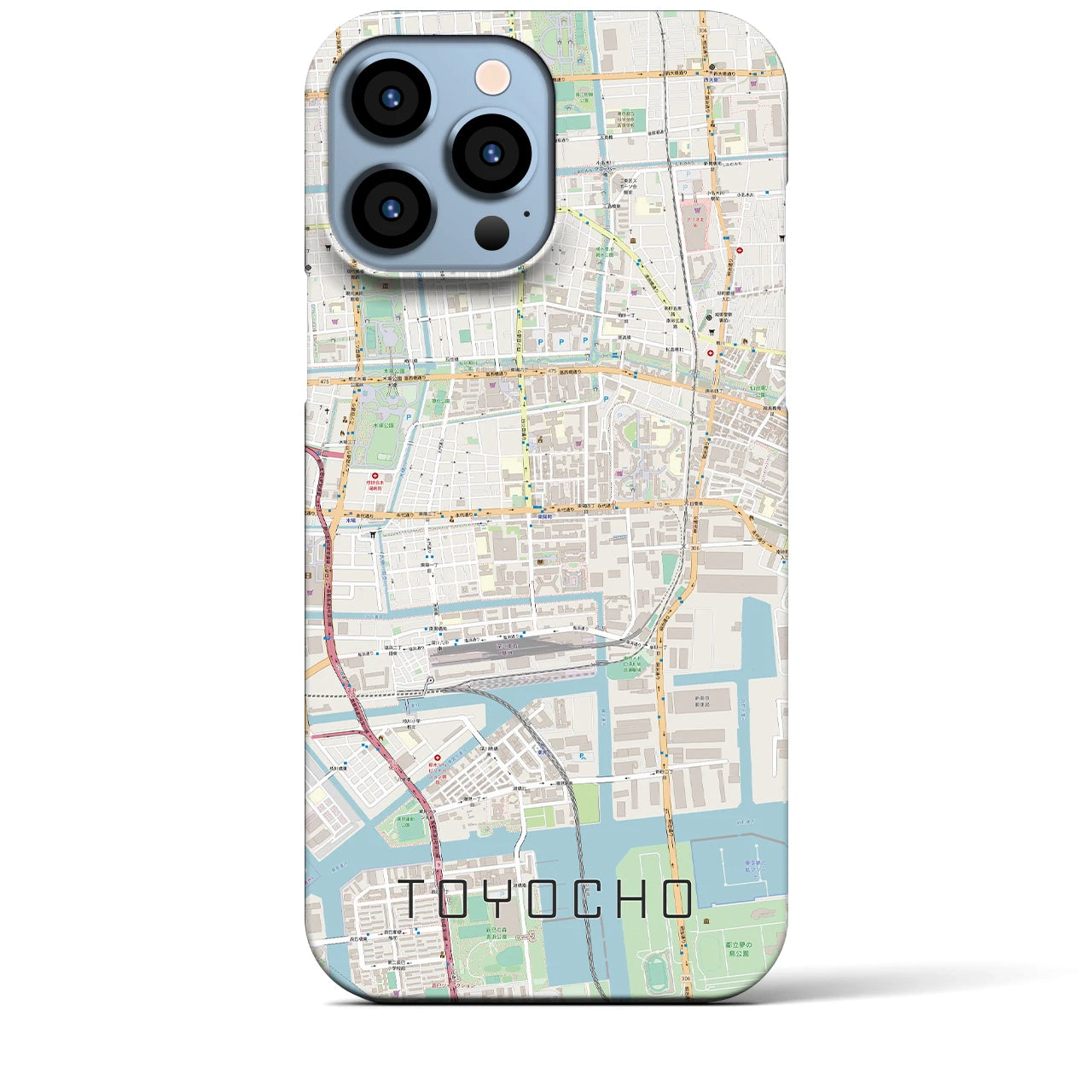 【東陽町】地図柄iPhoneケース（バックカバータイプ・ナチュラル）iPhone 13 Pro Max 用